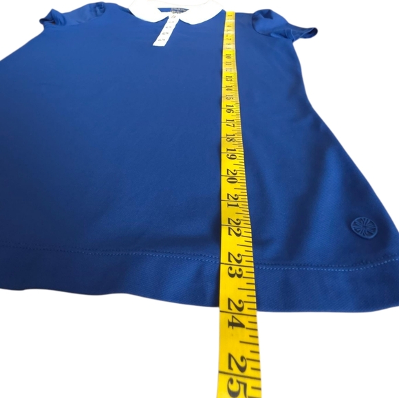 Lilly Pulitzer Luxeletic Frida Puff Sleeve Blue Polo Shirt Women's Size Small - Picture 2 of 15